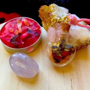 Self Love 💗 Spell Bottle Heart shape Necklace